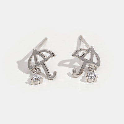 Silver Umbrella Stud Earrings - Beautiful Earth Boutique