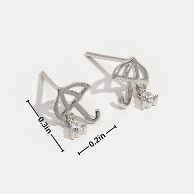 Silver Umbrella Stud Earrings - Beautiful Earth Boutique