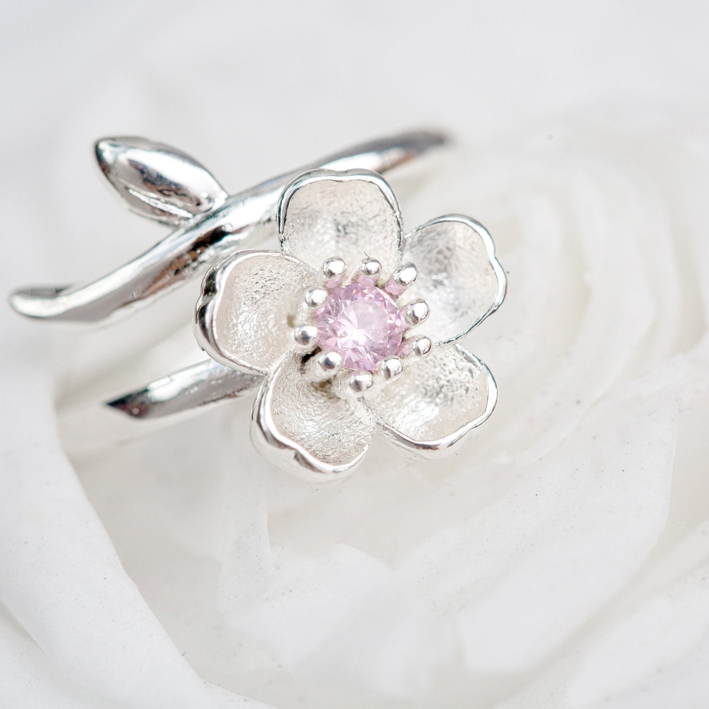 Sterling Silver Plum Blossom Ring