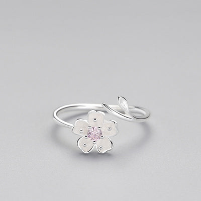 Sterling Silver Plum Blossom Ring