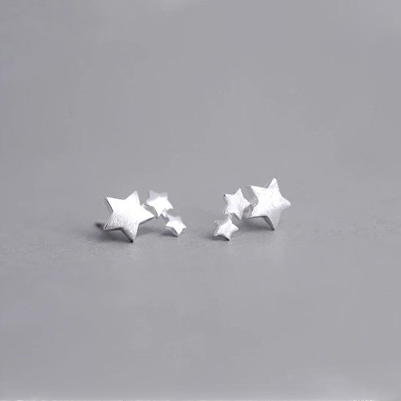 Sterling Silver Triple Star Earrings