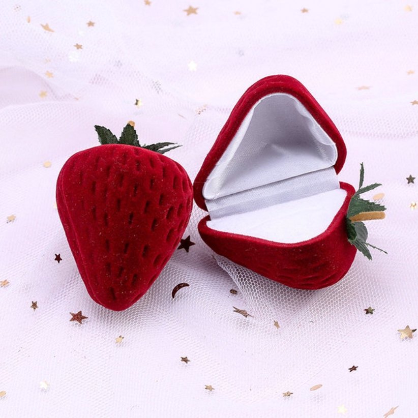 Strawberry Velvet Jewelry Box - Beautiful Earth Boutique