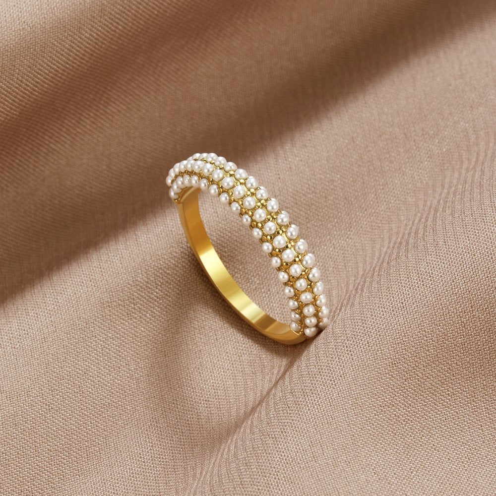 Talisa Gold Pearl Ring - Beautiful Earth Boutique UK