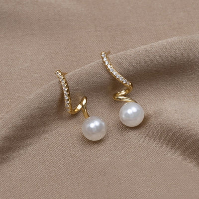 Tamara Pearl Wave Earrings - Beautiful Earth Boutique