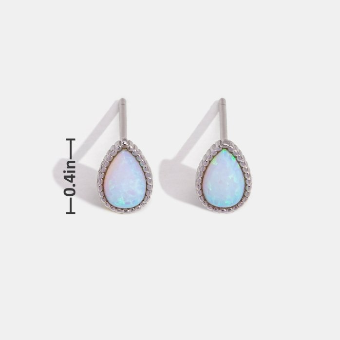 Teardrop Opal Stone Earrings - Beautiful Earth Boutique