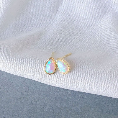 Teardrop Opal Stone Earrings - Beautiful Earth Boutique UK