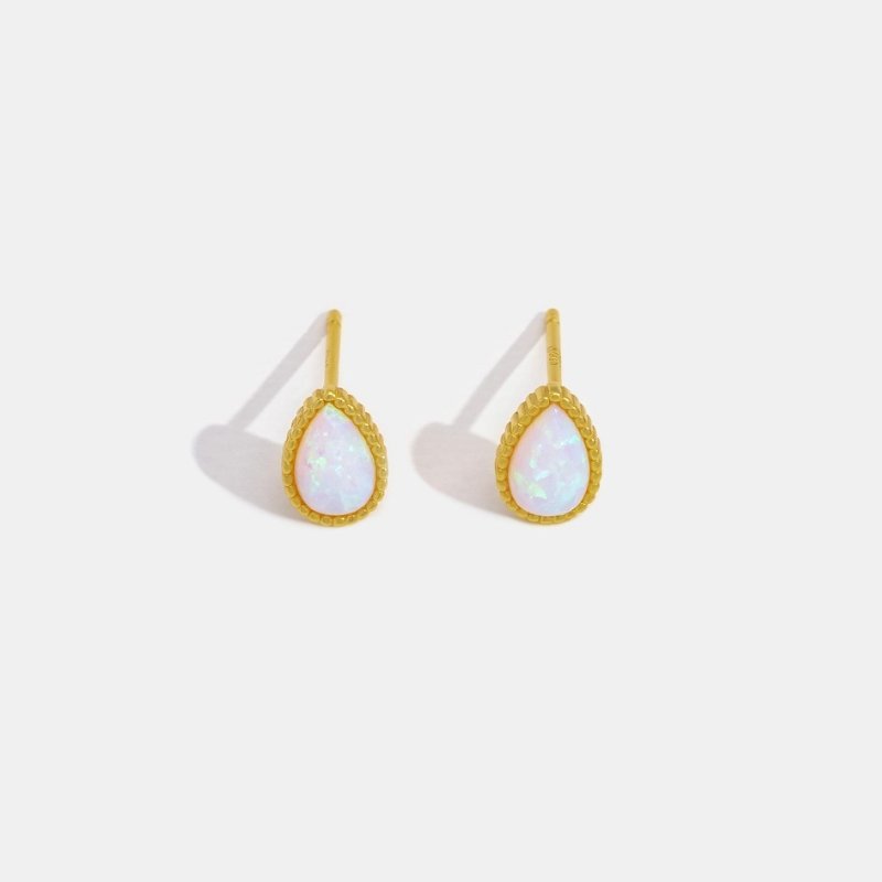 Teardrop Opal Stone Earrings - Beautiful Earth Boutique UK