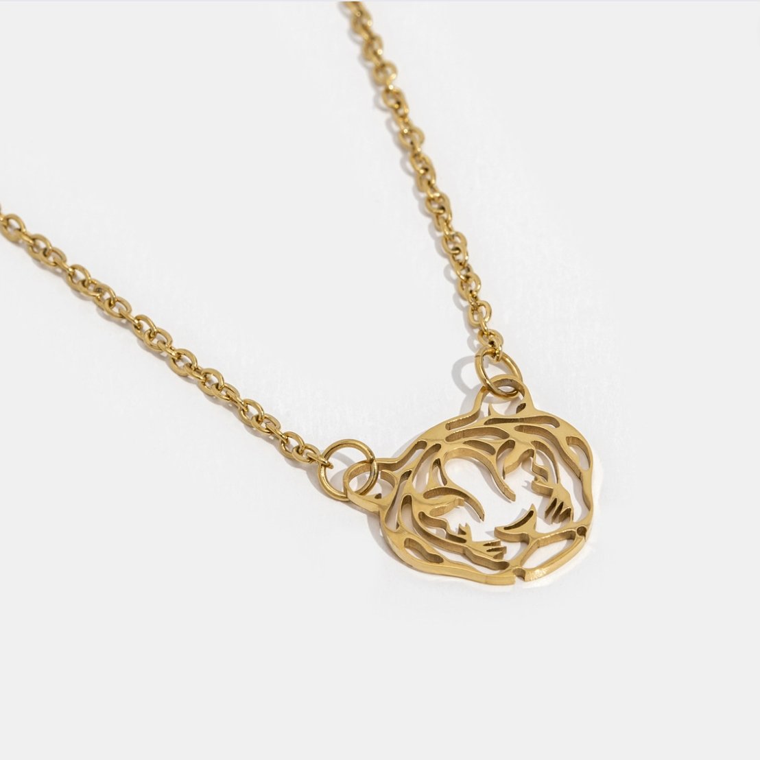 Tiger Stainless Steel Gold Necklace - Beautiful Earth Boutique