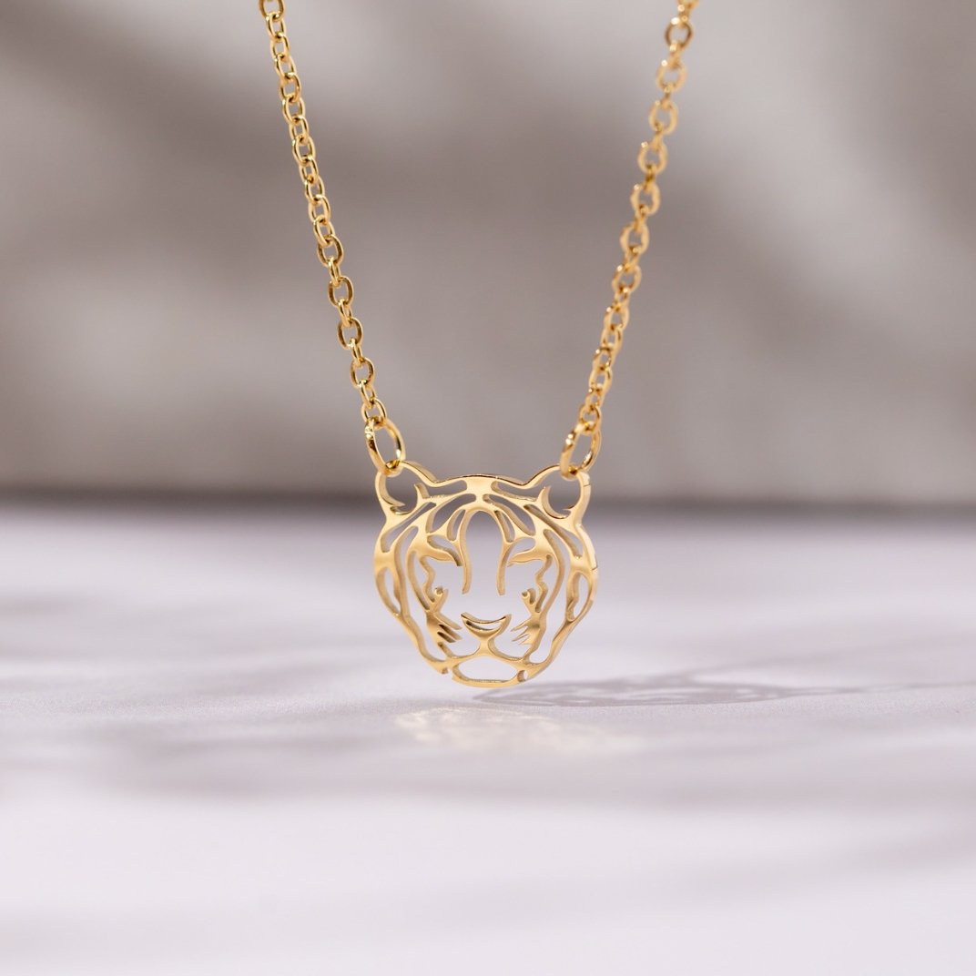 Tiger Stainless Steel Gold Necklace - Beautiful Earth Boutique