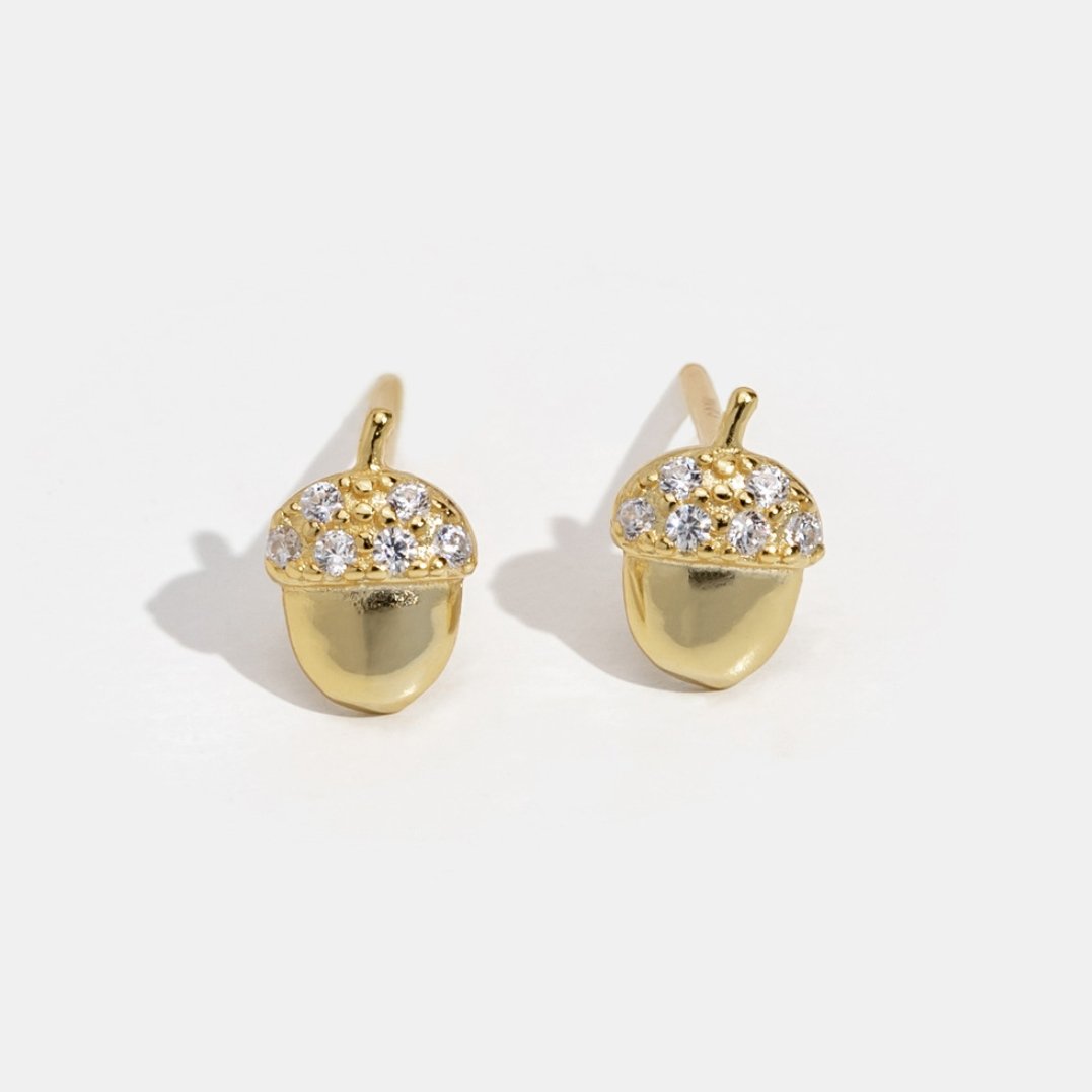 Tiny Acorn Stud Earrings - Beautiful Earth Boutique