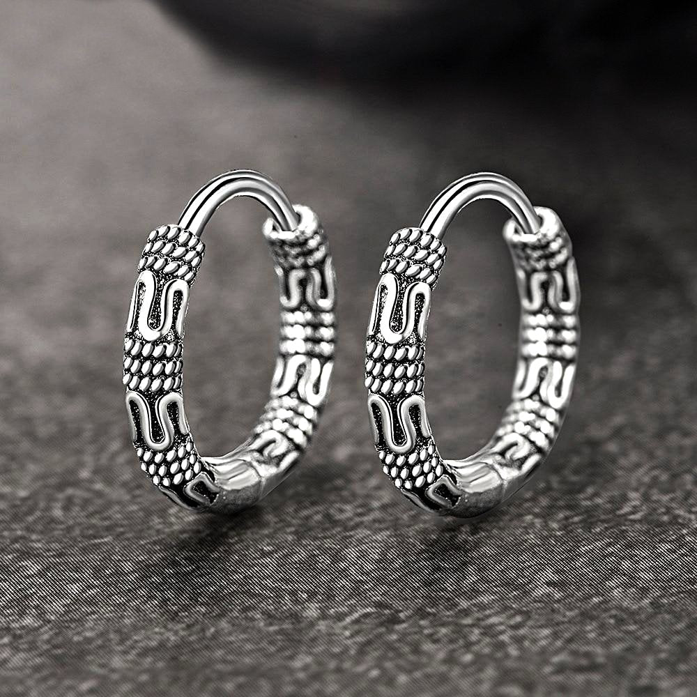 Vintage 925 Sterling Silver Hoop Earrings