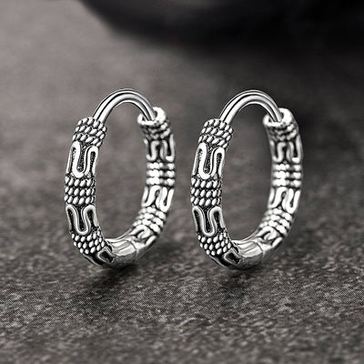 Vintage 925 Sterling Silver Hoop Earrings
