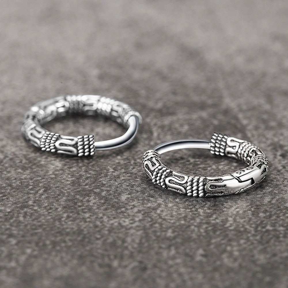 Vintage 925 Sterling Silver Hoop Earrings