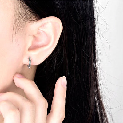 Vintage 925 Sterling Silver Hoop Earrings