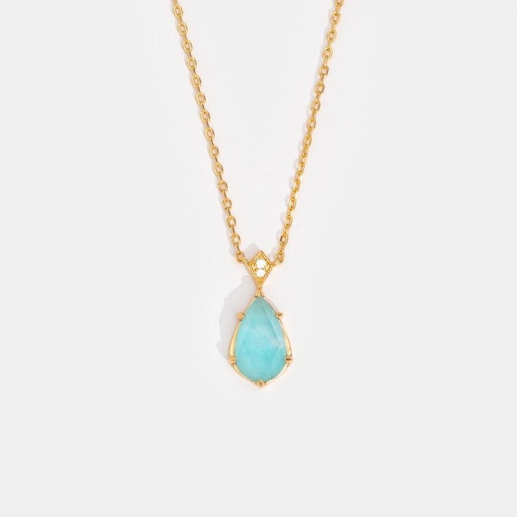 Vintage Amazonite Crystal Necklace - Beautiful Earth Boutique UK