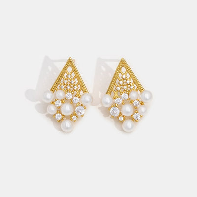Vintage Crystal & Pearl Drop Earrings - Beautiful Earth Boutique