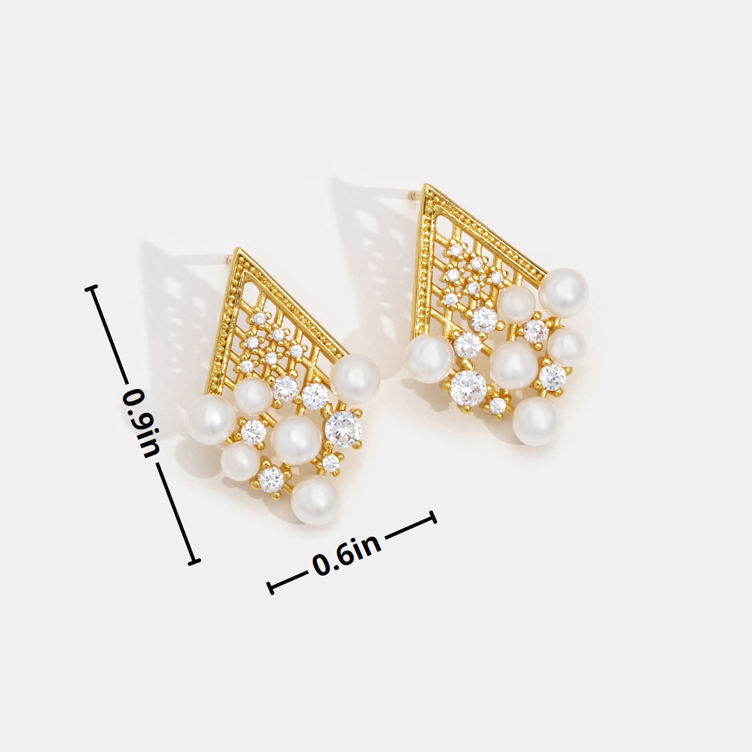 Vintage Crystal & Pearl Drop Earrings - Beautiful Earth Boutique