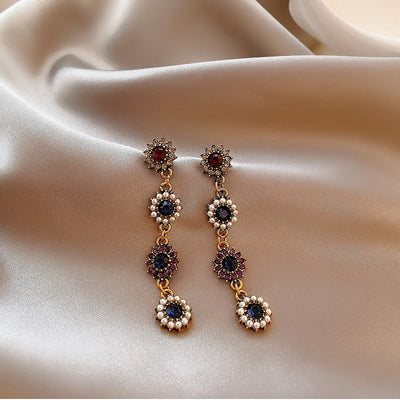 Vintage Flower Drop Earrings
