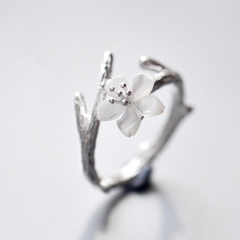 White Cherry Blossom Ring