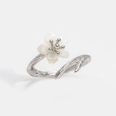 White Cherry Blossom Ring - Beautiful Earth Boutique