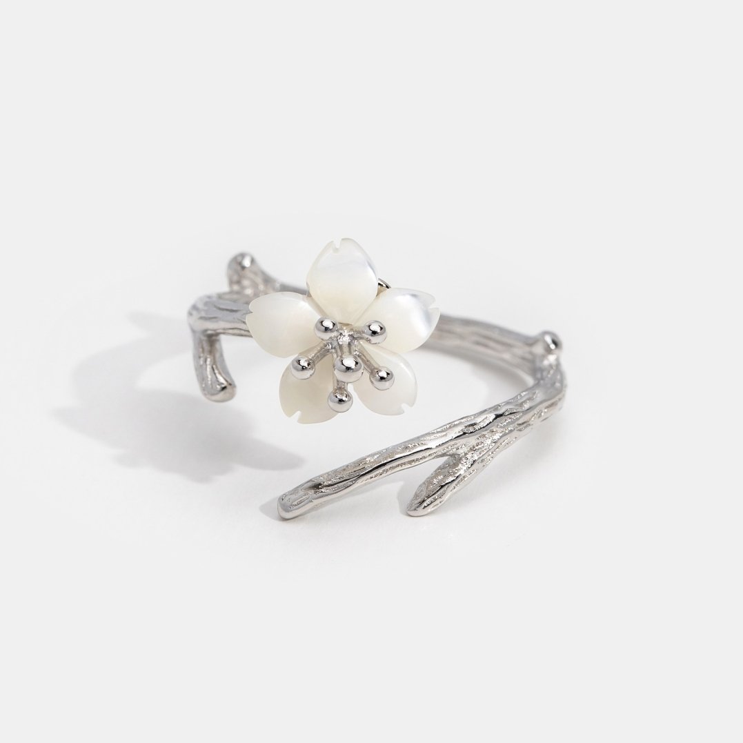 White Cherry Blossom Ring - Beautiful Earth Boutique