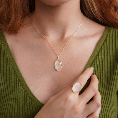 White Crystal Ring & Necklace Set - Beautiful Earth Boutique