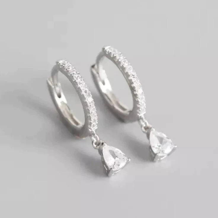 White Ivory Crystal Hoop Earrings - Beautiful Earth Boutique